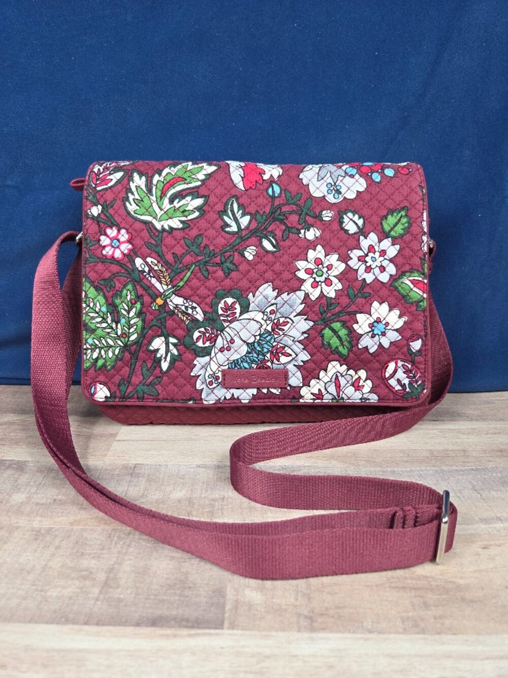 Vera Bradley Bordeaux Blooms Iconic Turnabout Crossbody
